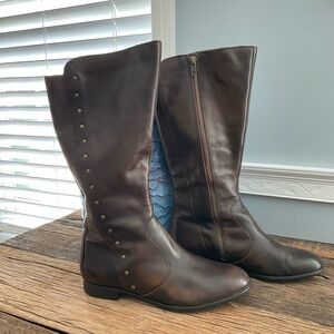 Brown Leather Knee-High Boots